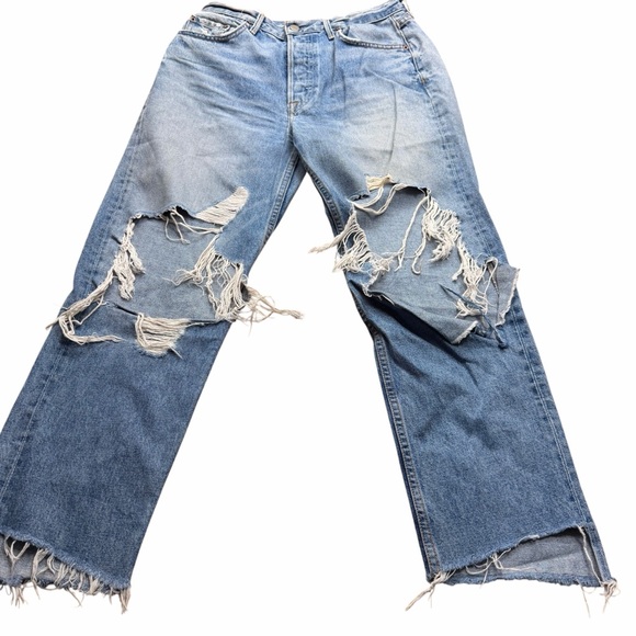 GRLFRND Other - GRLFRND Karolina Wo’s Size 28 High Waist Skinny Jeans Distressed Relaxed Length